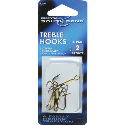 South Bend Gold Treble Hooks Size 14 - Pack of 4