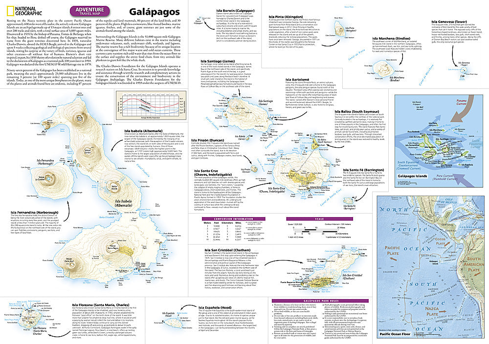 National Geographic Trails Illustrated Map â€“ Adventure Galapagos Islands South image 2