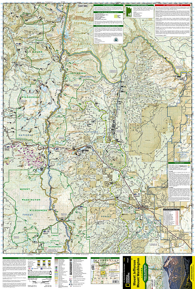 National Geographic Trails Illustrated Map Mt. Jefferson/Mt. Washington OR #819 image 1