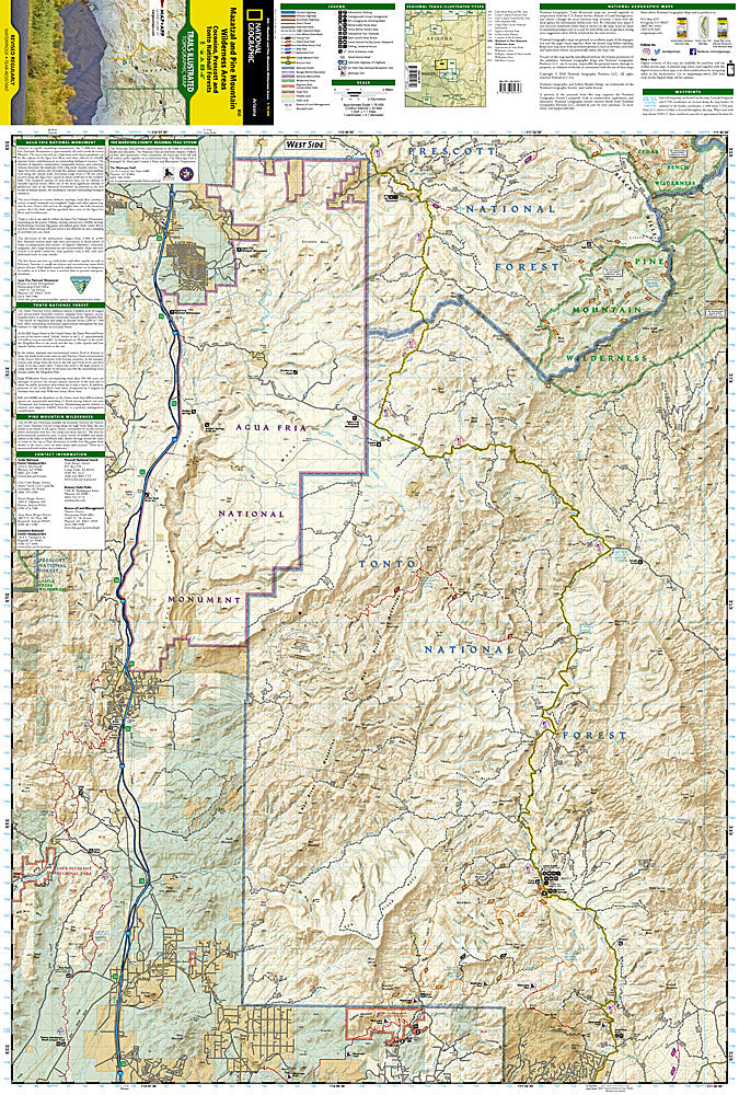 National Geographic Trails Illustrated AZ Mazatzal and Pine Wilderness Map 850 image 1