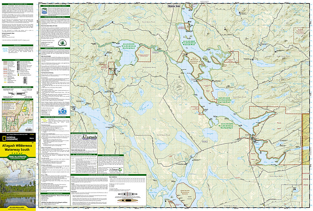 National Geographic ME Allagash Wilderness Waterway S Trails Illustrated Map 401 image 1