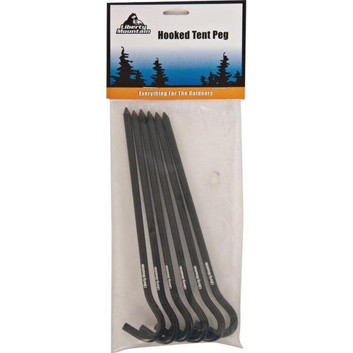 Liberty Mountain Ultralight Hard Anodized Aluminum Hook Stakes Black 6-Pack image 0