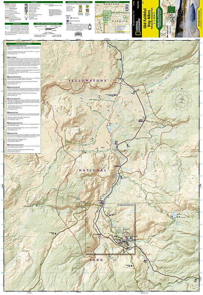National Geographic Trails Illustrated WY Old Faithful Day Hikes Trail Map 319 image 1