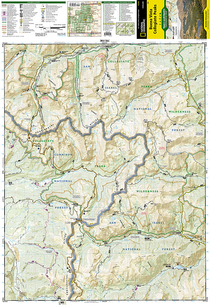 National Geographic Trails Illustrated Colo Buena Vista Collegiate Peaks Map 129 image 1