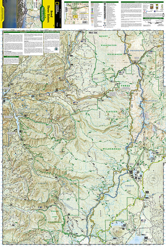 National Geographic Trails Illustrated Oregon Bend/ Three Sisters Map 818 image 1