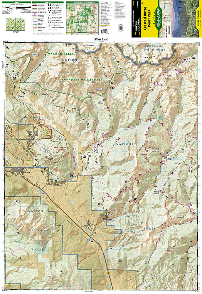 National Geographic Trails Illustrated Colorado Crested Butte Pearl Pass Map 131 image 1