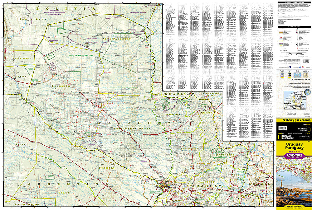 National Geographic Trails Illustrated Map â€“ Adventure Uruguay Paraguay South image 1
