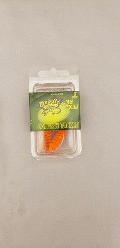 Mudville Catmaster Orange Dip Worm/Bait Catfish Lure w/Treble Hook/Leader 2-Pack image 2