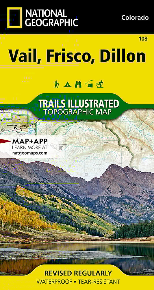 National Geographic Trails Illustrated CO Colo Vail, Frisco, Dillon Topo Map 108 image 0