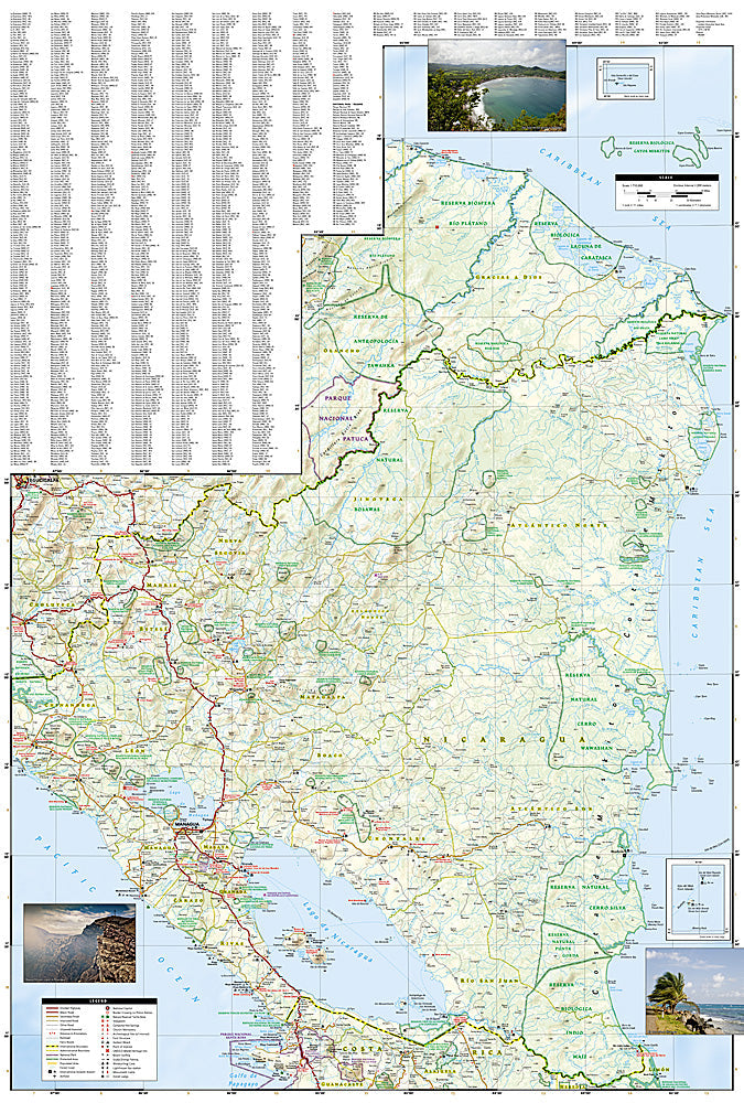 National Geographic Trails Illustrated Map â€“ Adventure Nicaragua Honduras El image 2