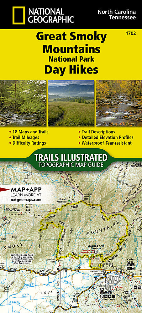 National Geographic TI Great Smoky Mountains NP Day Hikes Topographic Map Guide image 0