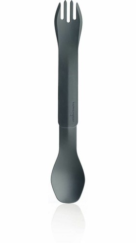 Humangear GoBites Duo Spoon/Fork Combo Utensil Gray - Sturdy BPA-Free Nylon image 0