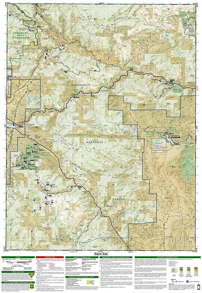 National Geographic Trails Illustrated Colo Cache La Poudre Big Thompson Map 101 image 2