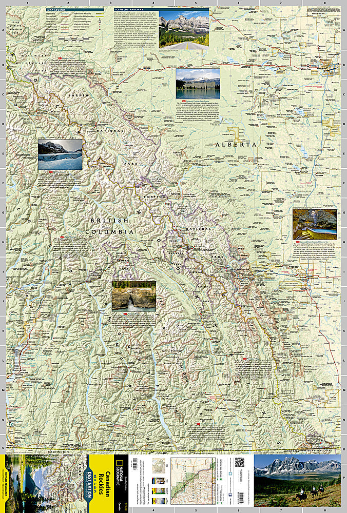 National Geographic Canadian Rockies Destination Touring Map &amp; Guide DM01020691 image 1