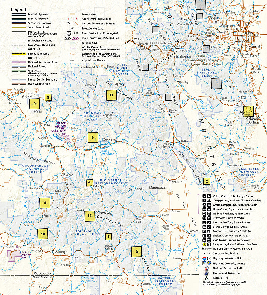National Geographic Topographic Map Guide â€“ Colorado Backpack Loops South #1305 image 1