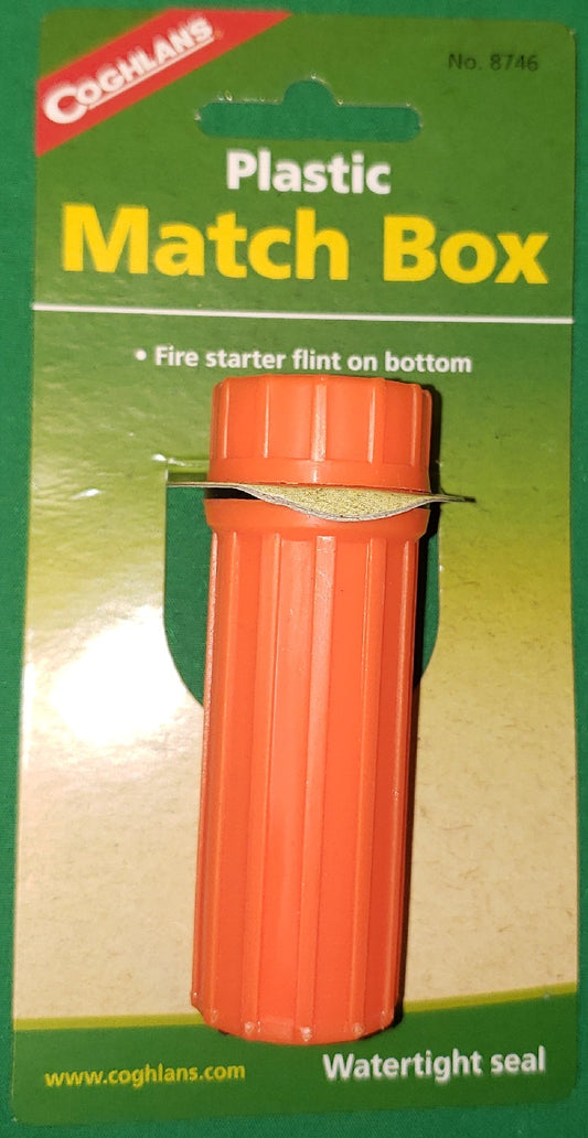 Waterproof Match Box - Orange Plastic with Flint - Camping Survival image 0