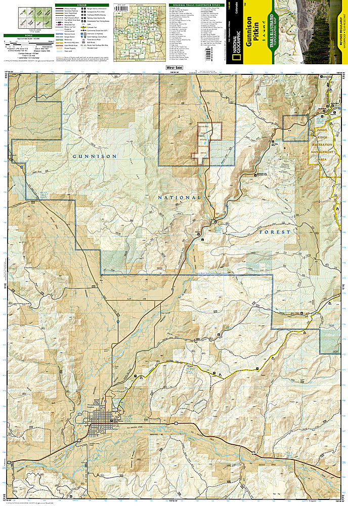 National Geographic Trails Illustrated Colorado Gunnison Pitkin Topo Map 132 image 1