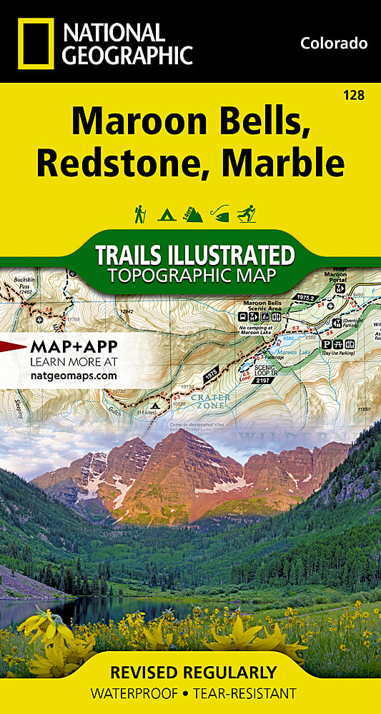 National Geographic Trails Illustrated Colo Maroon Bells Redstone Marble Map 128 image 0
