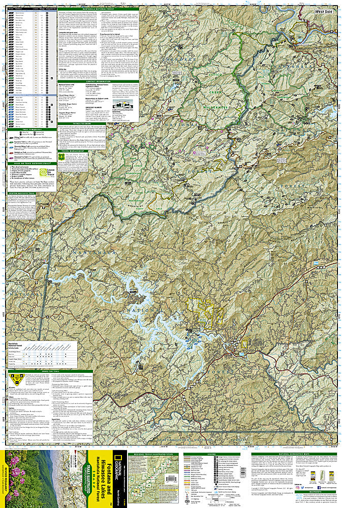 National Geographic Trails Illustrated NC Fontana and Hiwassee Trail Map 784 image 1
