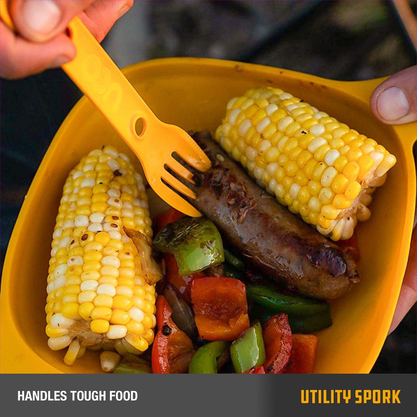 UCO Utility Spork Fork-Spoon-Knife Combo 7'' Utensil Robin Egg Green F-SP-UT-BUL image 2