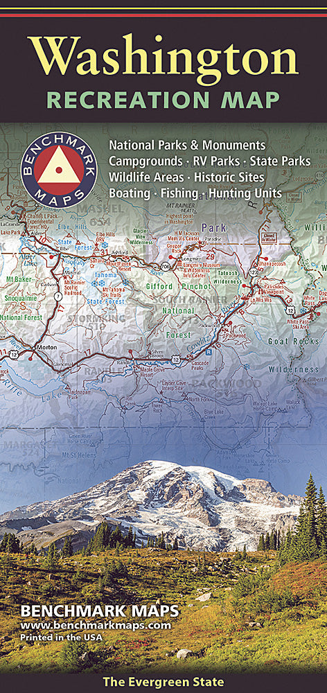 National Geographic Benchmark Washington WA Recreation Map BE0BENWARM image 0