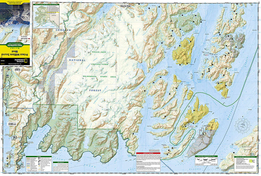 National Geographic Trails Illustrated Alaska Prince William Sound West Map 761 image 1