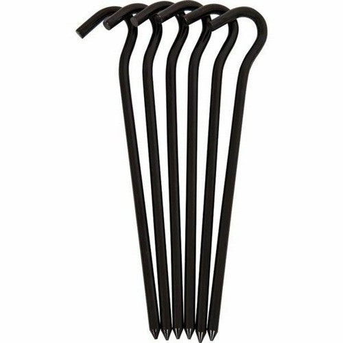 Liberty Mountain Ultralight Hard Anodized Aluminum Hook Stakes Black 6-Pack image 1