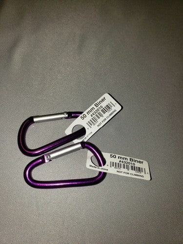 Liberty Mountain Multi-Biner 50mm (1.97") HA Aluminum Carabiners Purple 2-Pack image 0