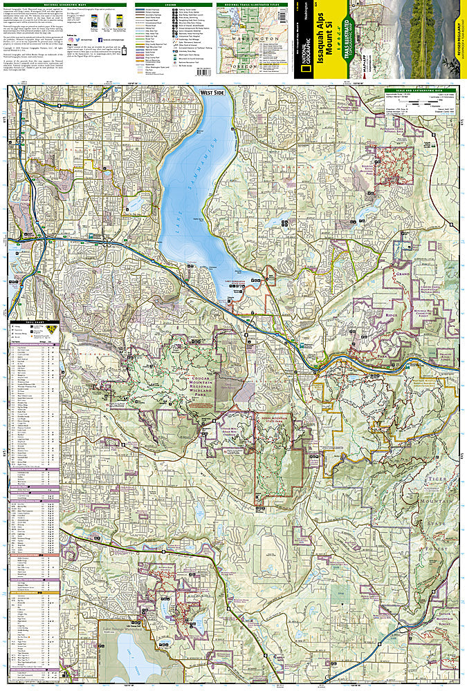 National Geographic Trails Illustrated WA Issaquah Alps Trail Map Trail Map 824 image 1