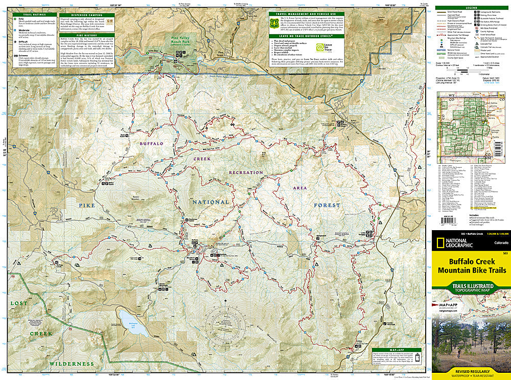 National Geographic Trails Illustrated CO Buffalo Creek Mtn Bike Trail Map 503 image 1
