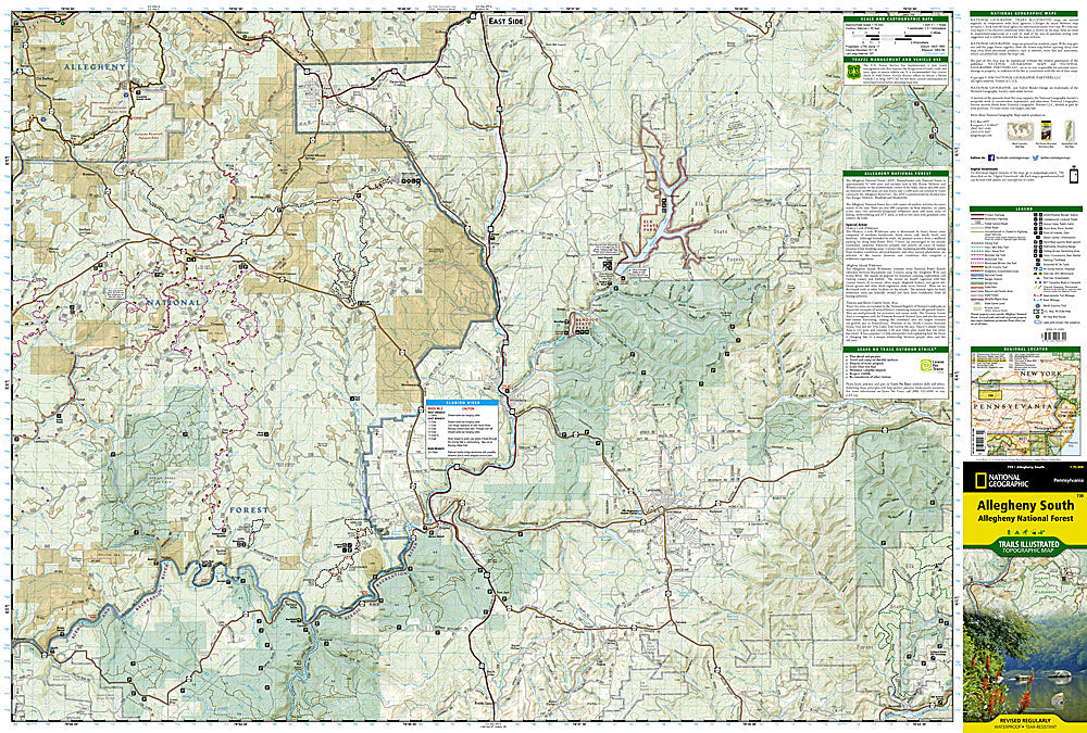 National Geographic PA Allegheny South National Forest Trail Illustrated Map 739 image 1