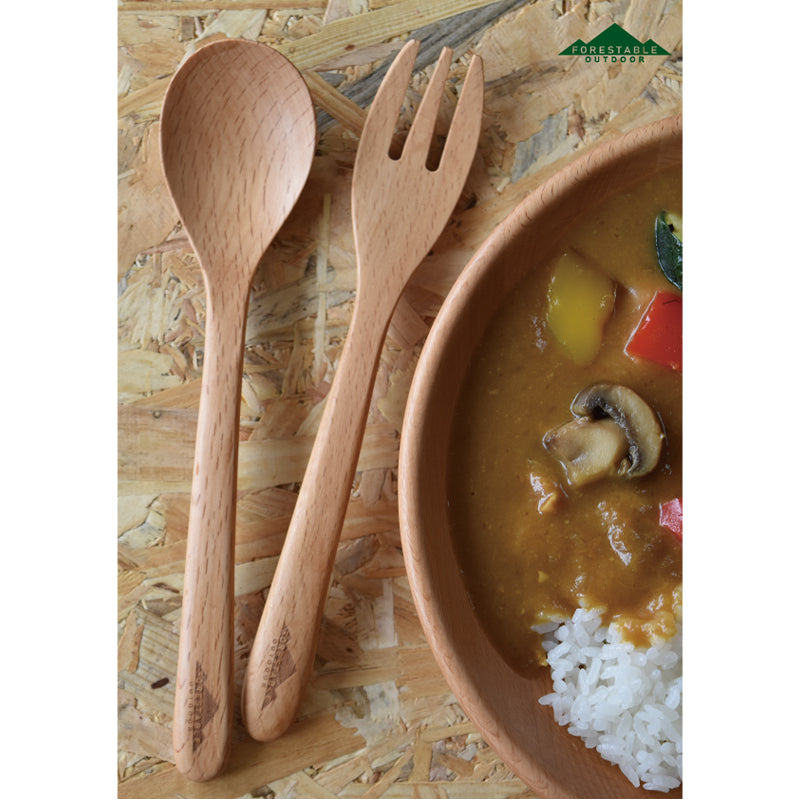 Evernew Forestable Wood Flatware Large Fork 7.87" Utensil ECZ220 image 1