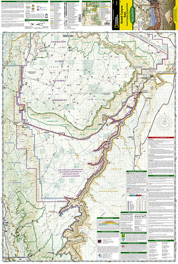 National Geographic Trails Illustrated AZ Grand Canyon Natl Park East Map 262 image 1