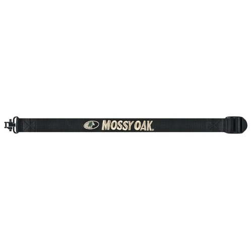 Mossy Oak Hunting Shipland Adjustable 1.25" Web Rifle Sling Black w/Swivels image 0