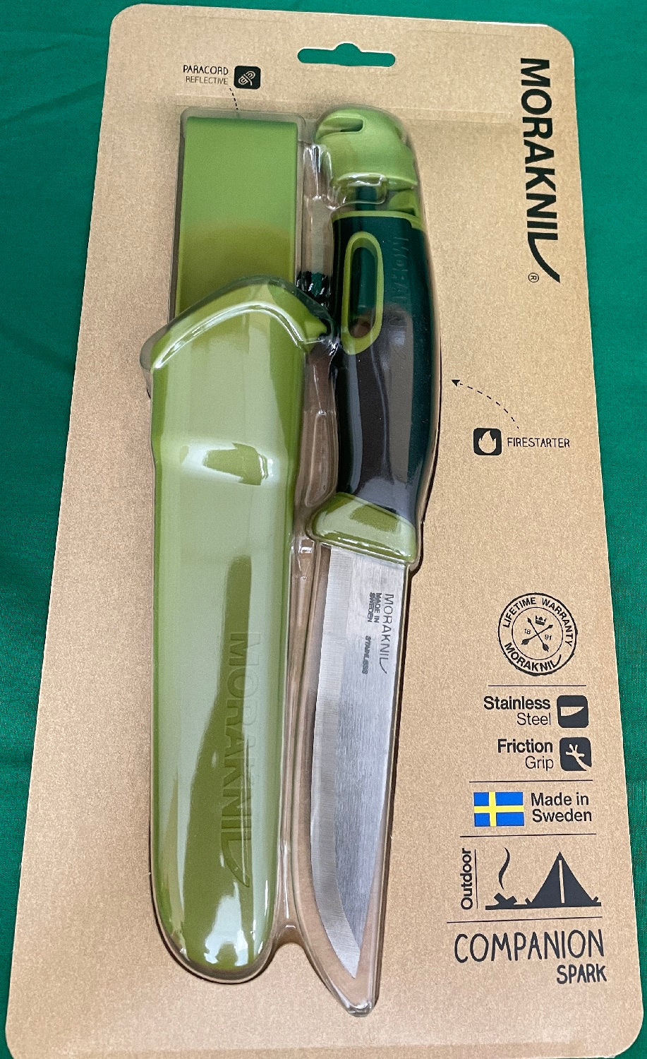 Morakniv Companion Spark Knife w/Sheath Green Retail M-13570 image 4