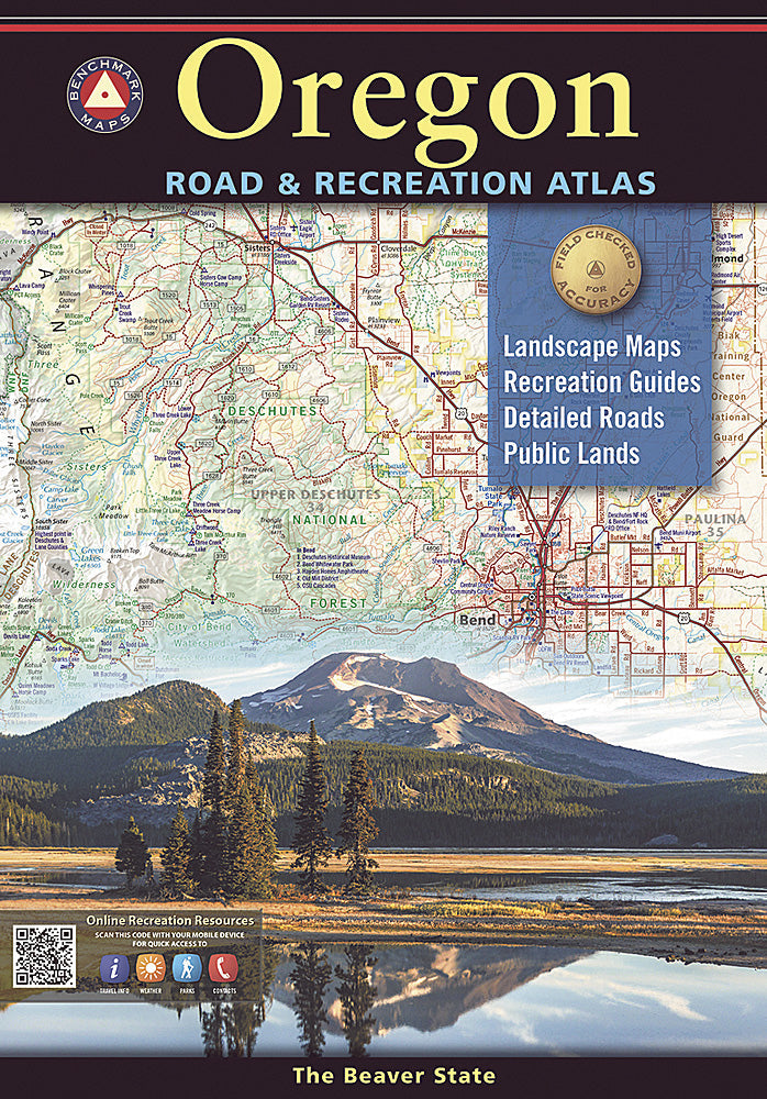 National Geographic Benchmark Oregon OR Road &amp; Recreation Atlas Map BE0BENORAT image 0