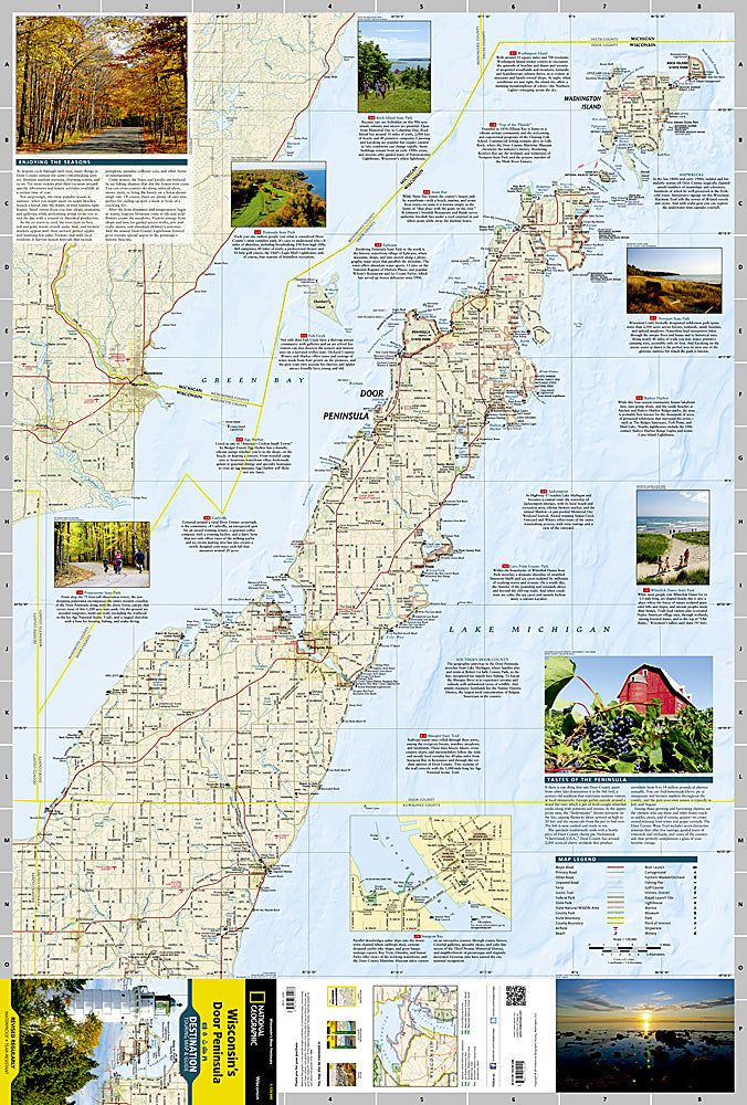 National Geographic Wisconsin's Door Peninsula Destination Touring Map image 1