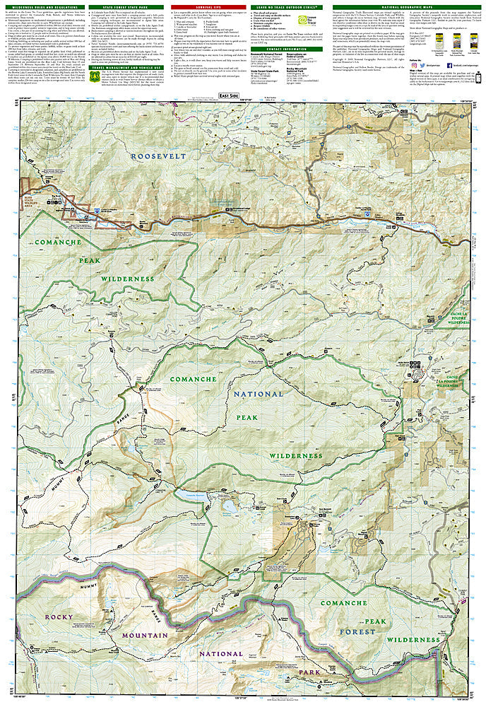 National Geographic Trails Illustrated Colo Poudre River Cameron Pass Map 112 image 2