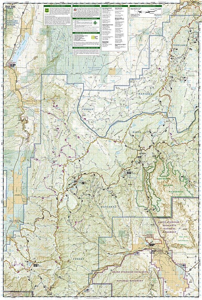 National Geographic UT Paunsaugunt Plateau MT Dutton Trails Illustrated Map 705 image 2