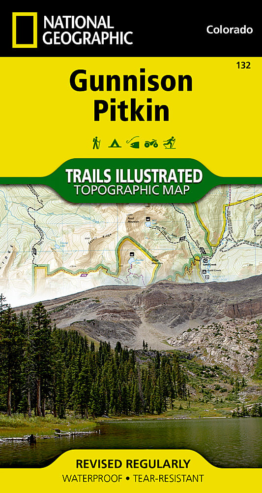 National Geographic Trails Illustrated Colorado Gunnison Pitkin Topo Map 132 image 0