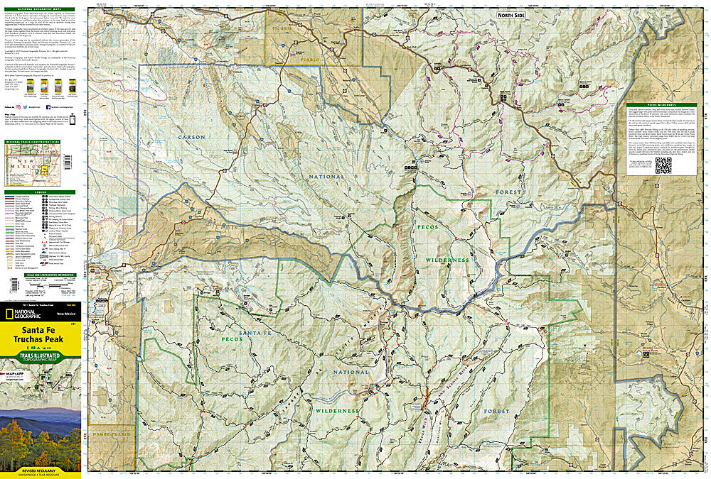 National Geographic Trails Illustrated NM Santa Fe, Truchas Peak Topo Map 731 image 1