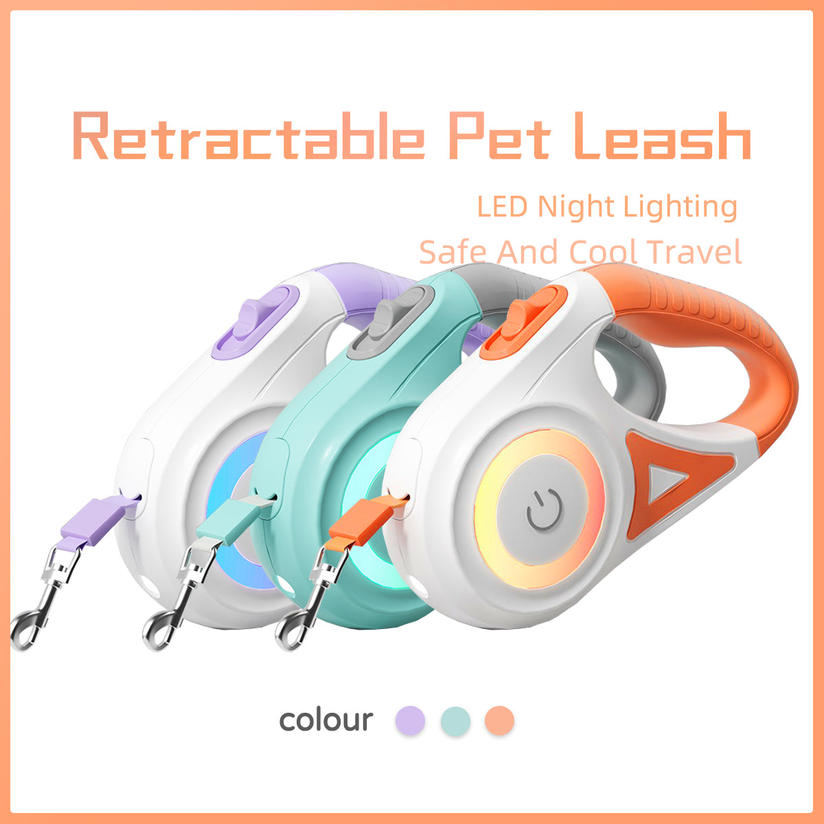 Dog Leash Retractable- Leash And Dog Collar Spotlight Automatic