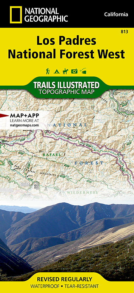 National Geographic Trails Illustrated CA Los Padres Natl Forest West Map 813 image 0