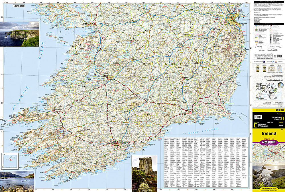 National Geographic Ireland Adventure Travel Map Island of Ireland image 1