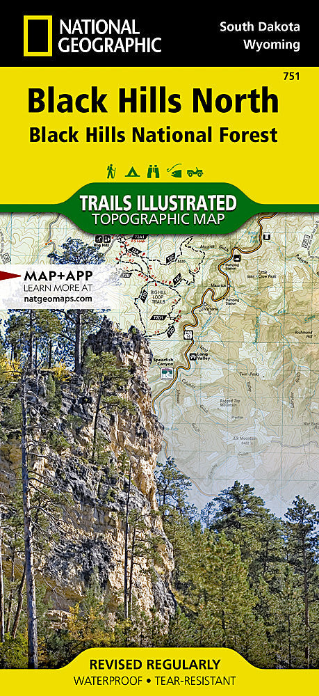 National Geographic SD Black Hills National Forest NE Trails Illustrated Map 751 image 0