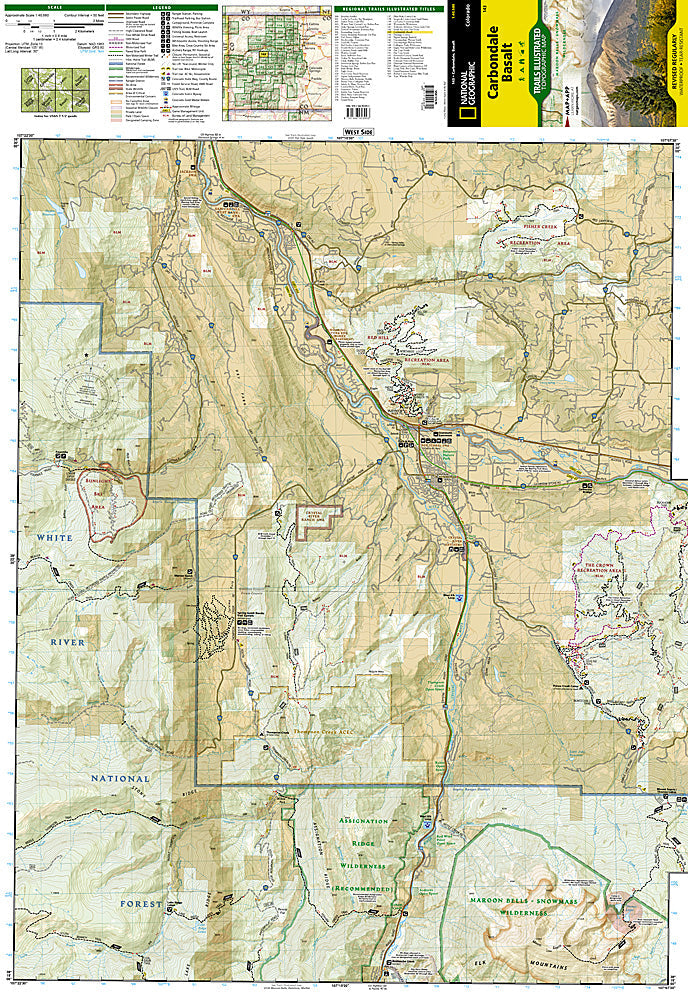 National Geographic Trails Illustrated Colorado Carbondale Basalt Topo Map 143 image 1