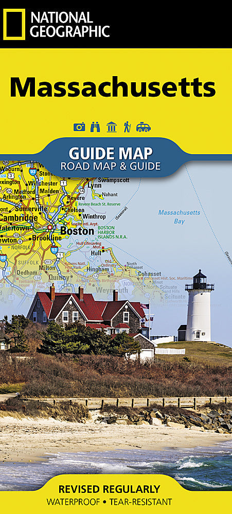 National Geographic GuideMap MA Massachusetts Road Map &amp; Travel Guide GM01020315 image 0