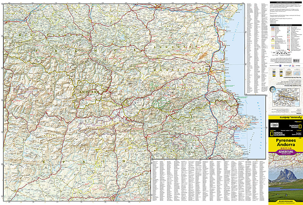 National Geographic Pyrenees &amp; Andorra Adventure Travel Map image 1