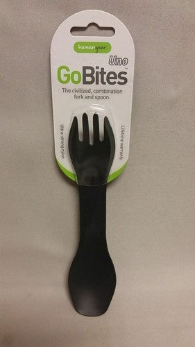 Human Gear GoBites Uno Spoon/Fork Combo Utensil Gray - Sturdy BPA-Free Nylon image 1