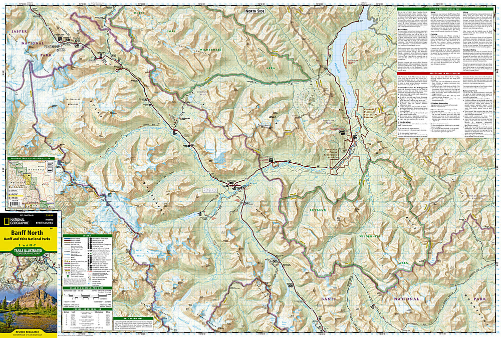 National Geographic Trails Illustrated Alberta/BC Canada Banff North Map 901 image 1